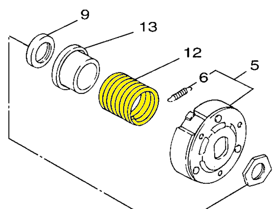 TORSION SPRING, YELLOW Ø52,6x81xØ4,3mm 7,6K