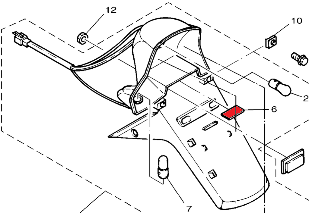 YAMAHA OEM LENS, LICENCE LIGHT