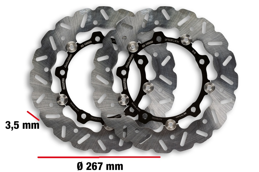 MALOSSI WHOOP DISC COUPLE brake disc ext. Ø 267 - thickness 3,5mm