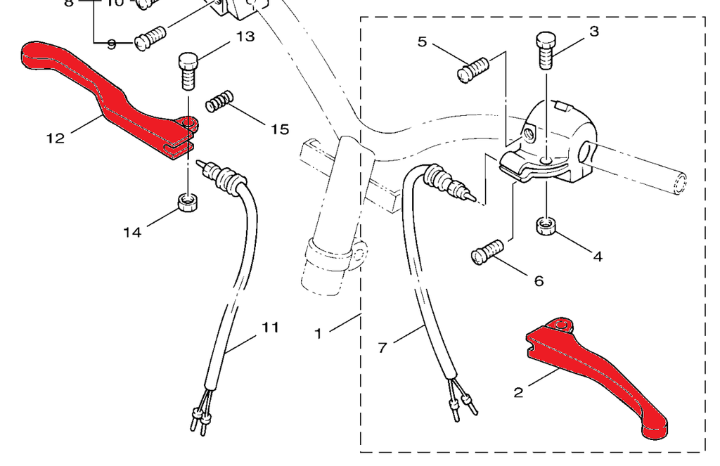 YAMAHA GENUINE, BRAKE LEVER SET, OEM BLACK