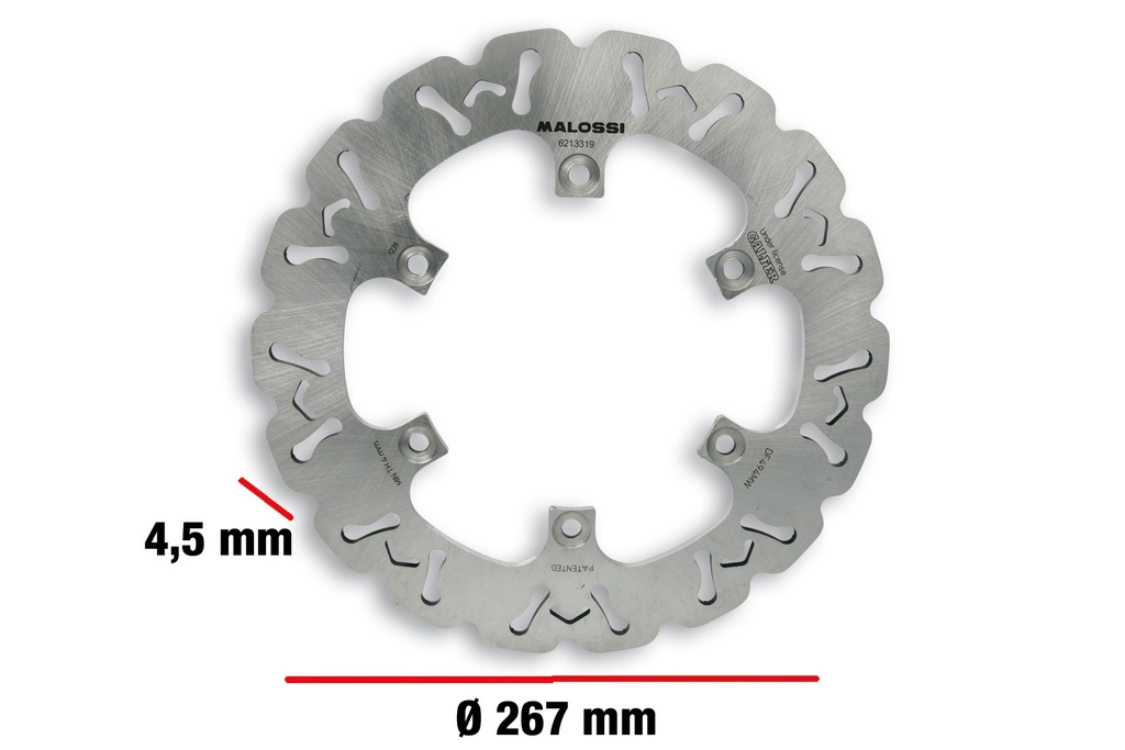 MALOSSI WHOOP DISC BRAKE DISC ext. Ø 267 - thickness 4,5 mm