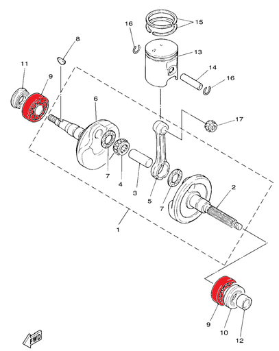 [BRG-6205C3] YAMAHA BALL BEARING, CRANK MAIN BWS