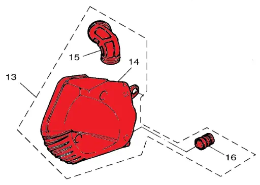 [4VP-W1442-00] YAMAHA OEM CASE, AIRBOX 2 (INCL JOINTS)