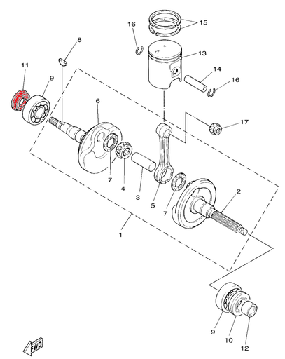 [93101-20169] YAMAHA REPLACEMENT SEAL, CRANK RH