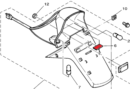 [4VP-H4743-00] YAMAHA OEM LENS, LICENCE LIGHT