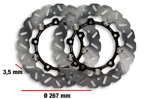 [6216320E] MALOSSI WHOOP DISC COUPLE brake disc ext. Ø 267 - thickness 3,5mm