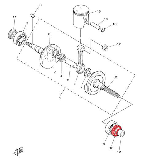 [93102-22464] YAMAHA GENUINE, SEAL, CRANK LH