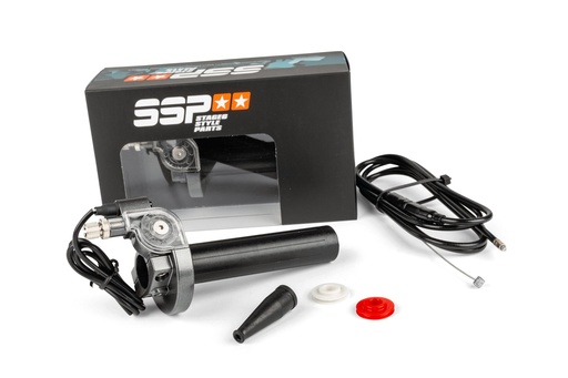 [S6-SSP115/SG] STAGE 6 SSP ADJUSTABLE QUICK-ACTION THROTTLE W. CABLE STEEL GRAY